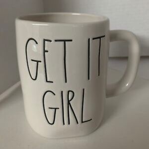 Rae Dunn Mug GET IT GIRL White & Black Artisan Collection by Magenta 2021